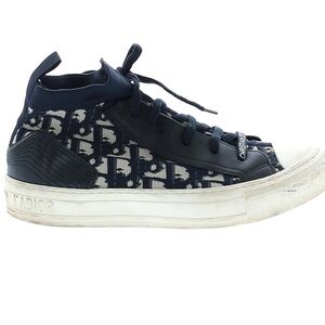 Dior High-Top Sneakers in Dark Blue and Cream